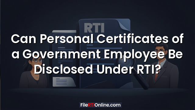 Can Personal Certificates of a Government Employee Be Disclosed Under RTI?