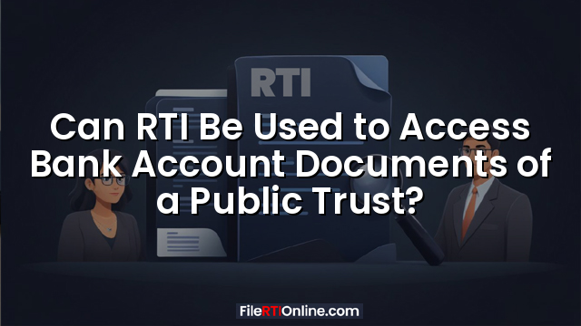 Can RTI Be Used to Access Bank Account Documents of a Public Trust?