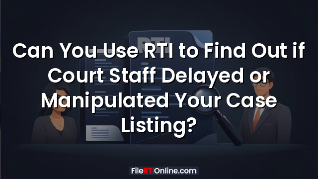 Can You Use RTI to Find Out if Court Staff Delayed or Manipulated Your Case Listing?