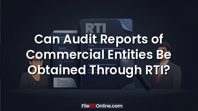 Can Audit Reports of Commercial Entities Be Obtained Through RTI?