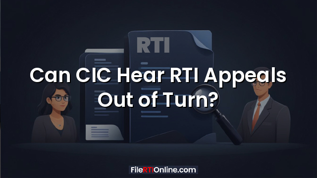 Can CIC Hear RTI Appeals Out of Turn?