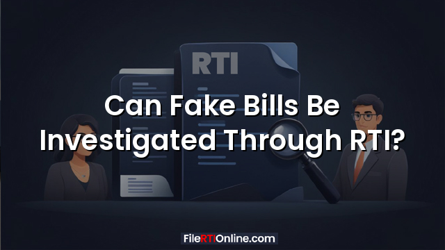 Can Fake Bills Be Investigated Through RTI?