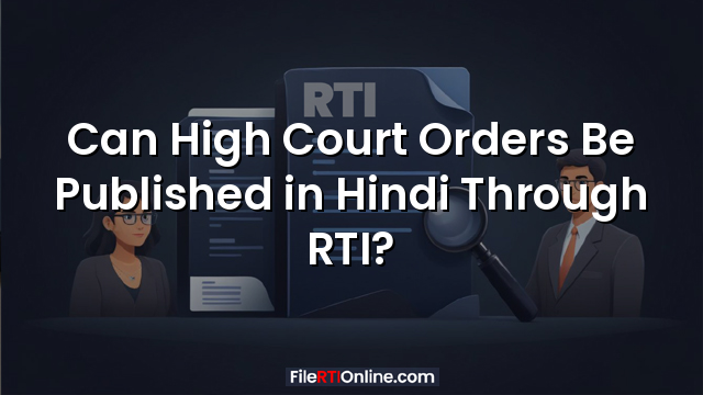 Can High Court Orders Be Published in Hindi Through RTI?