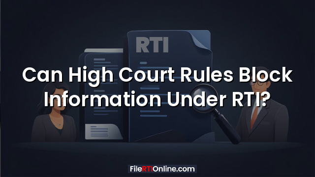 Can High Court Rules Block Information Under RTI?