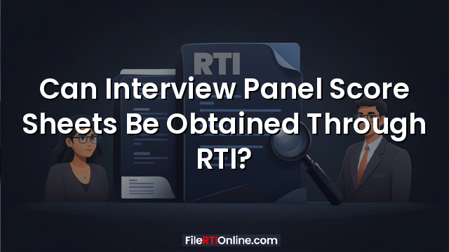 Can Interview Panel Score Sheets Be Obtained Through RTI?