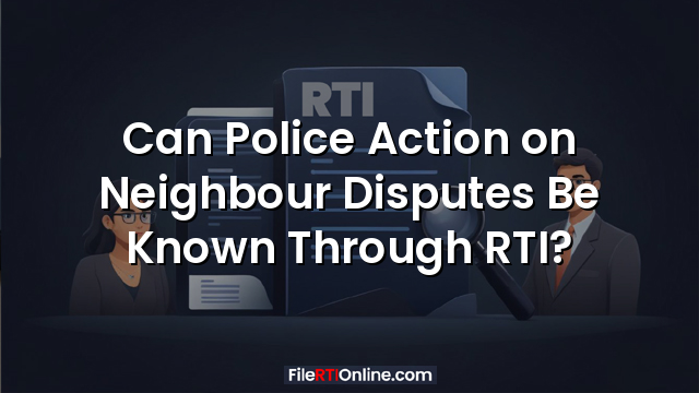 Can Police Action on Neighbour Disputes Be Known Through RTI?