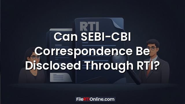 Can SEBI-CBI Correspondence Be Disclosed Through RTI?