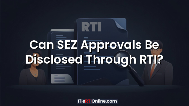 Can SEZ Approvals Be Disclosed Through RTI?
