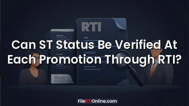 Can ST Status Be Verified At Each Promotion Through RTI?