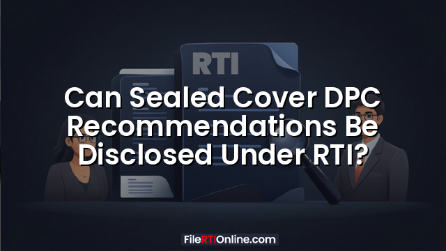 Can Sealed Cover DPC Recommendations Be Disclosed Under RTI?