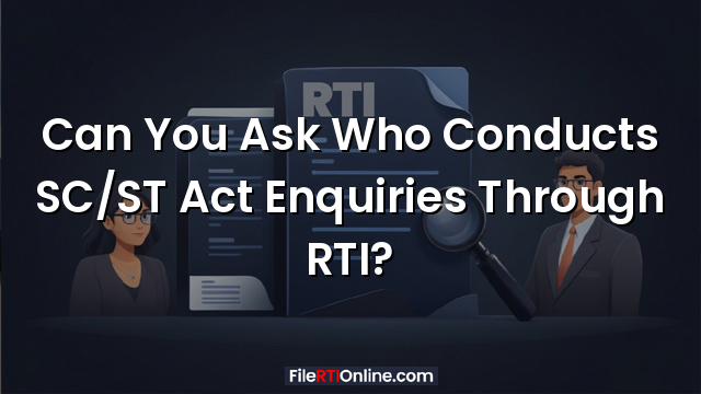 Can You Ask Who Conducts SC/ST Act Enquiries Through RTI?