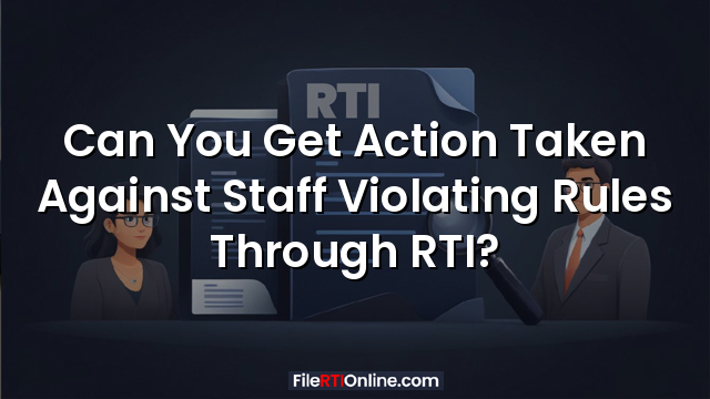 Can You Get Action Taken Against Staff Violating Rules Through RTI?