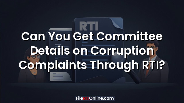 Can You Get Committee Details on Corruption Complaints Through RTI?
