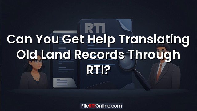 Can You Get Help Translating Old Land Records Through RTI?