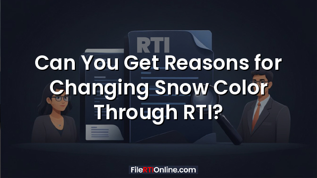Can You Get Reasons for Changing Snow Color Through RTI?