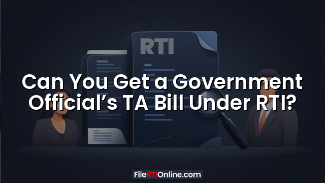 Can You Get a Government Official’s TA Bill Under RTI?