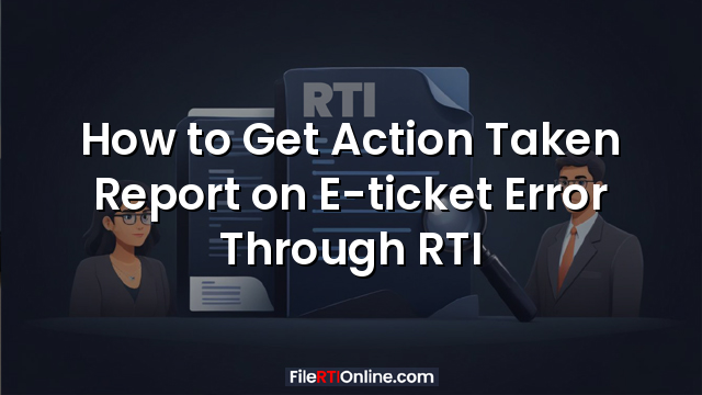How to Get Action Taken Report on E-ticket Error Through RTI