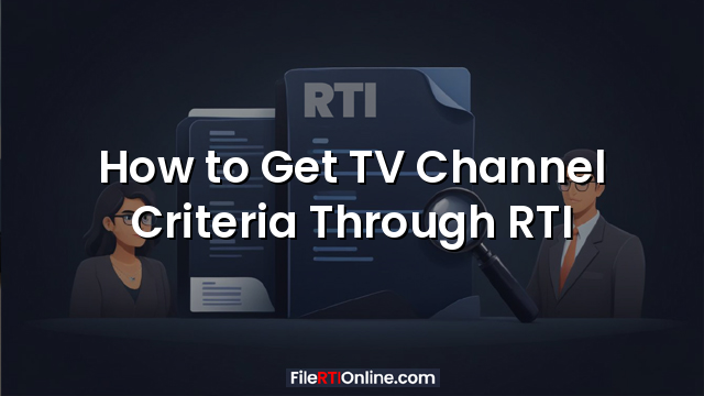 How to Get TV Channel Criteria Through RTI